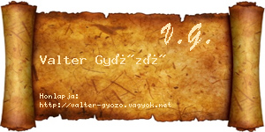 Valter Győző névjegykártya